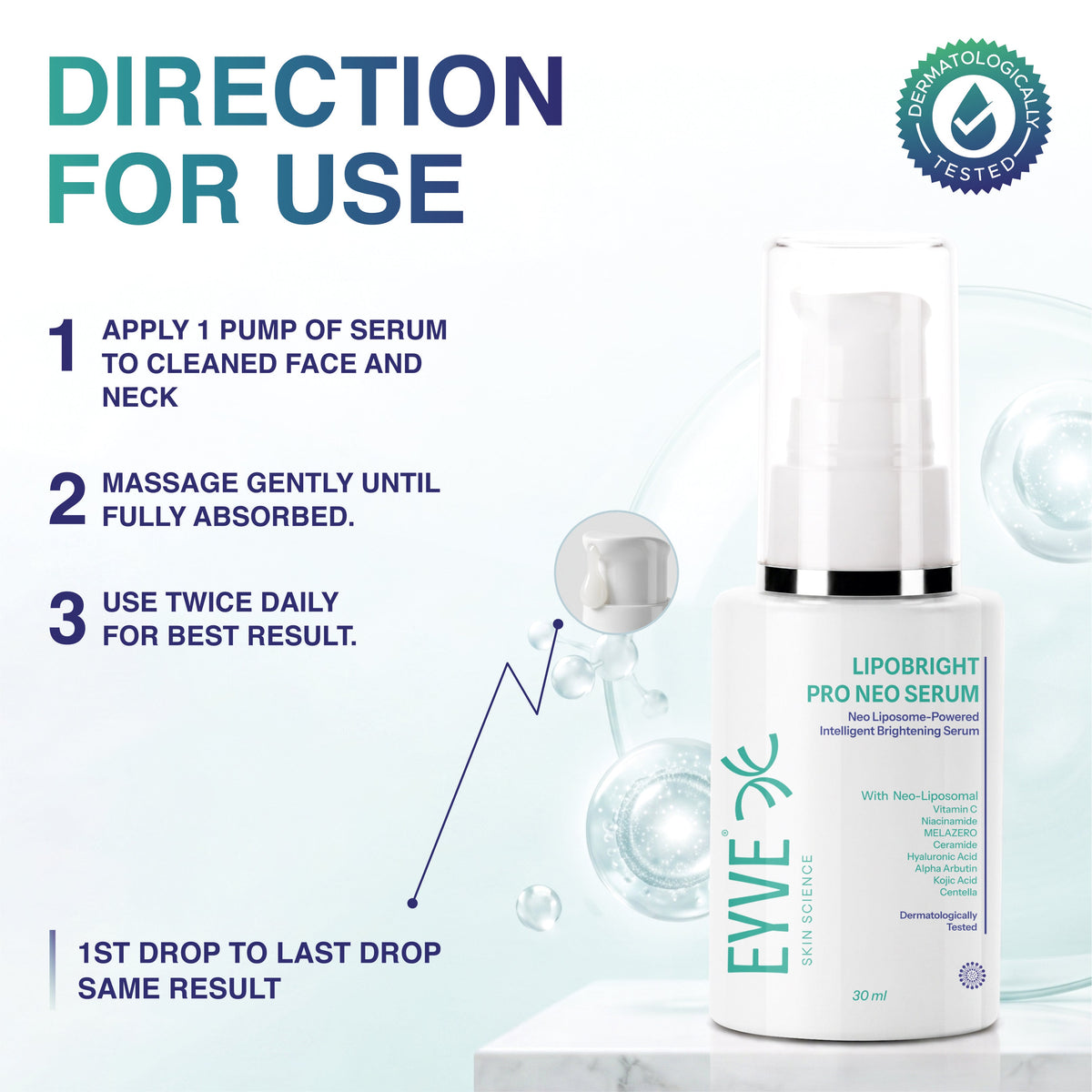 EYVE Lipobright Pro serum application directions
